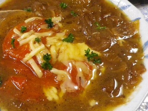 焼きトマトオニオングラタンスープ